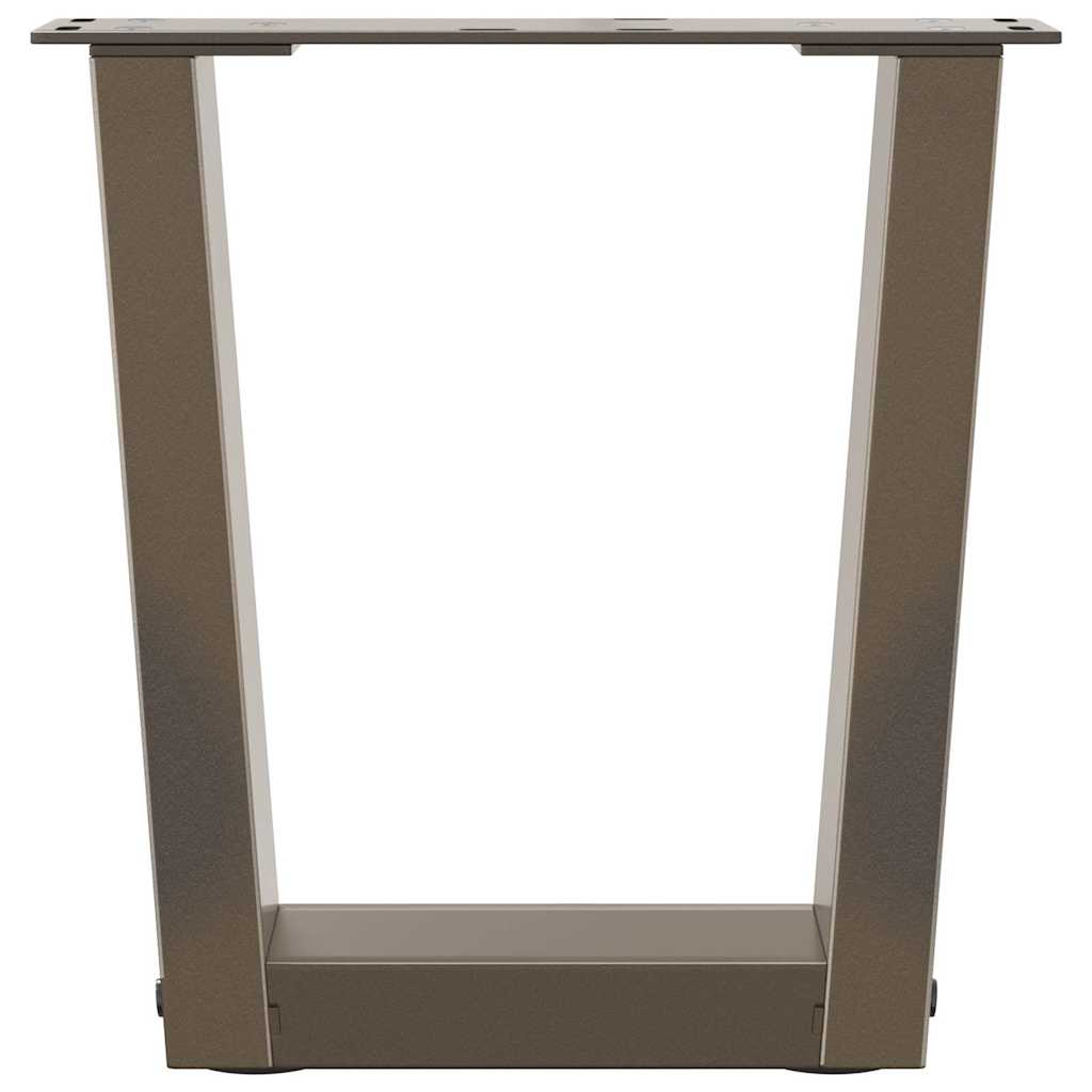 vidaXL Coffee Table Legs V-Shape 2 pcs Natural Steel 30x(30-31.3) cm Steel 5