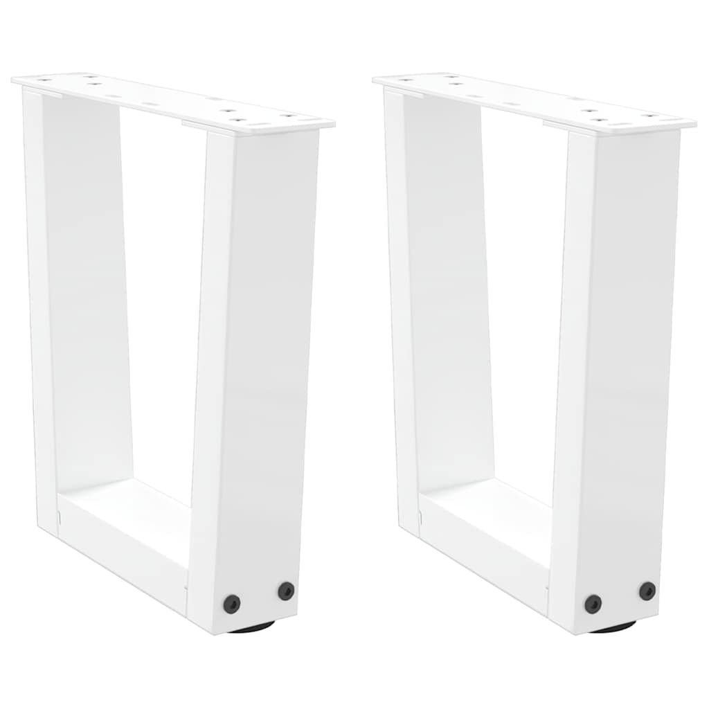 vidaXL Coffee Table Legs V-Shape 2 pcs White 40x(30-31.3) cm Steel 1
