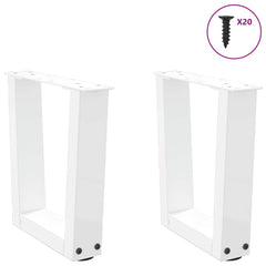 vidaXL Coffee Table Legs V-Shape 2 pcs White 40x(30-31.3) cm Steel 3