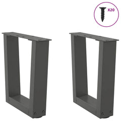 vidaXL Coffee Table Legs V-Shape 2 pcs Anthracite 40x(30-31.3) cm Steel 3