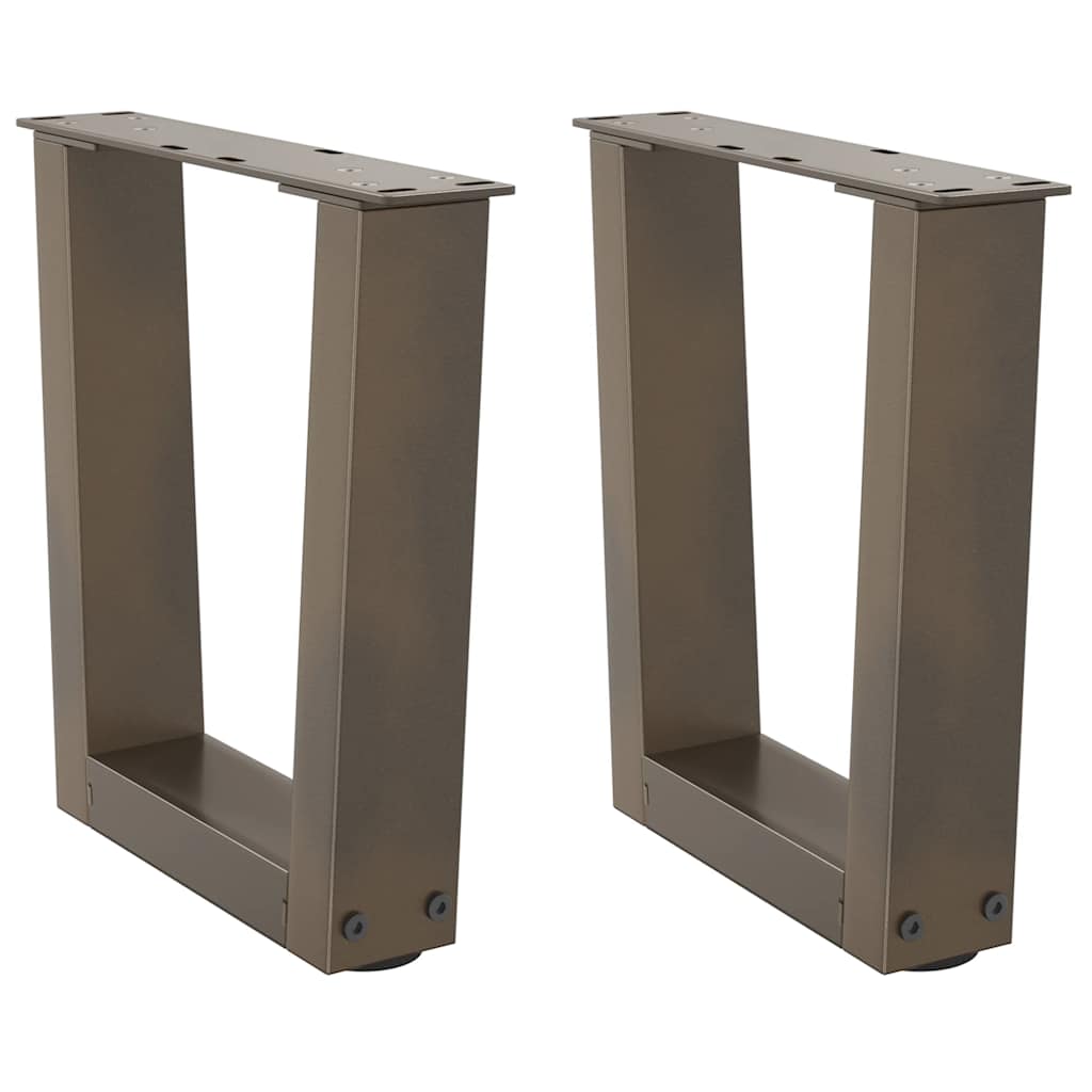 vidaXL Coffee Table Legs V-Shape 2 pcs Natural Steel 40x(30-31.3) cm Steel 1