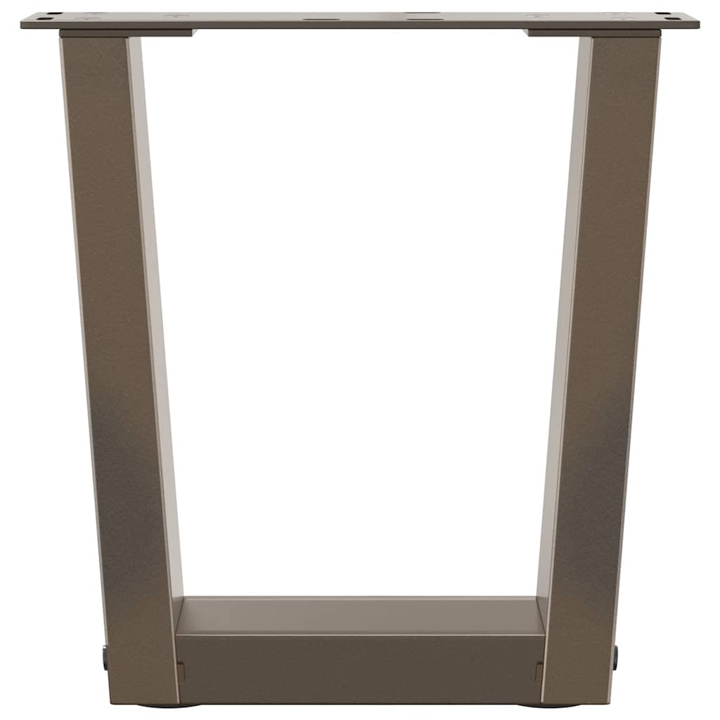 vidaXL Coffee Table Legs V-Shape 2 pcs Natural Steel 40x(30-31.3) cm Steel 5