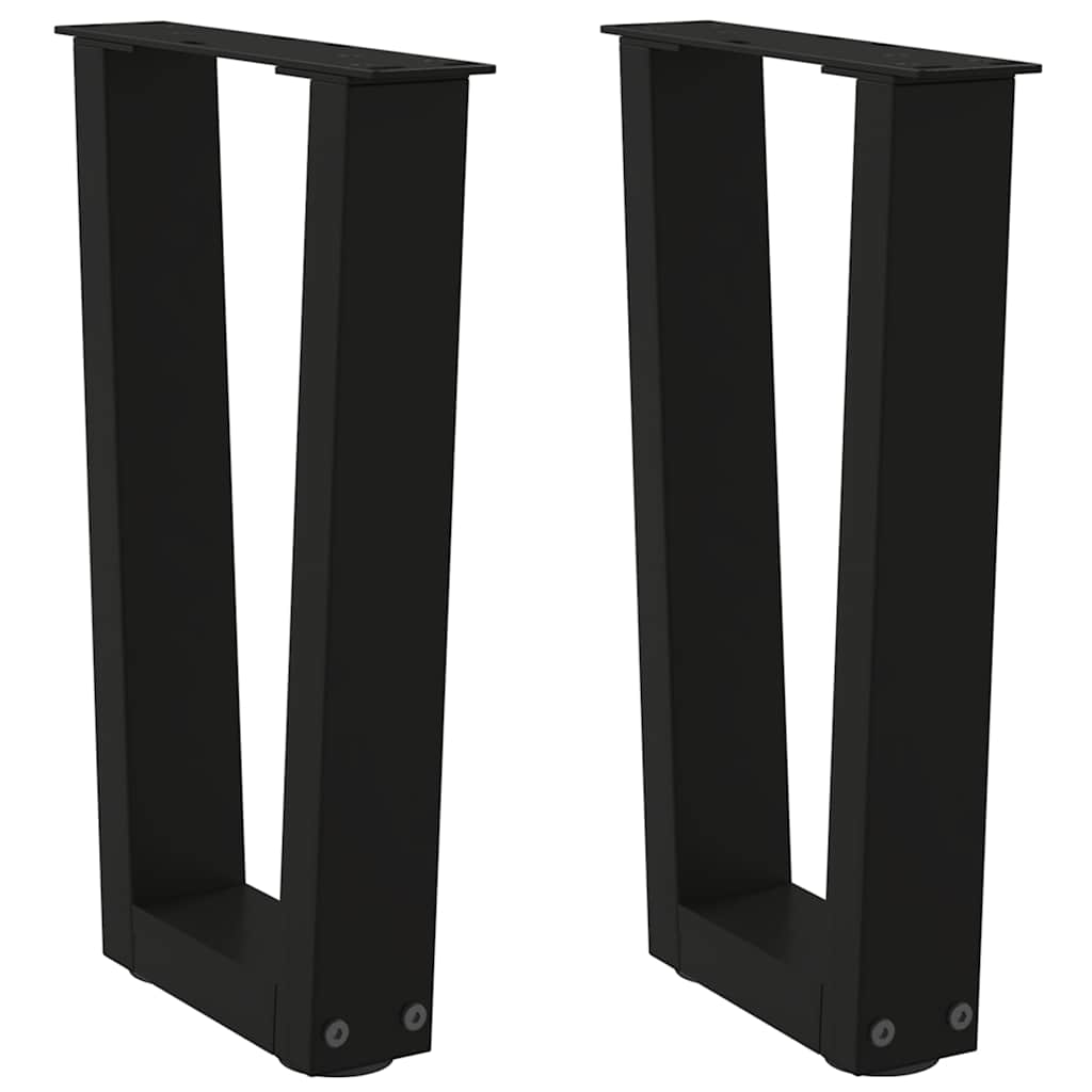 vidaXL Coffee Table Legs V-Shape 2 pcs Black 28x(42-43.3) cm Steel 1