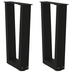 vidaXL Coffee Table Legs V-Shape 2 pcs Black 28x(42-43.3) cm Steel 1