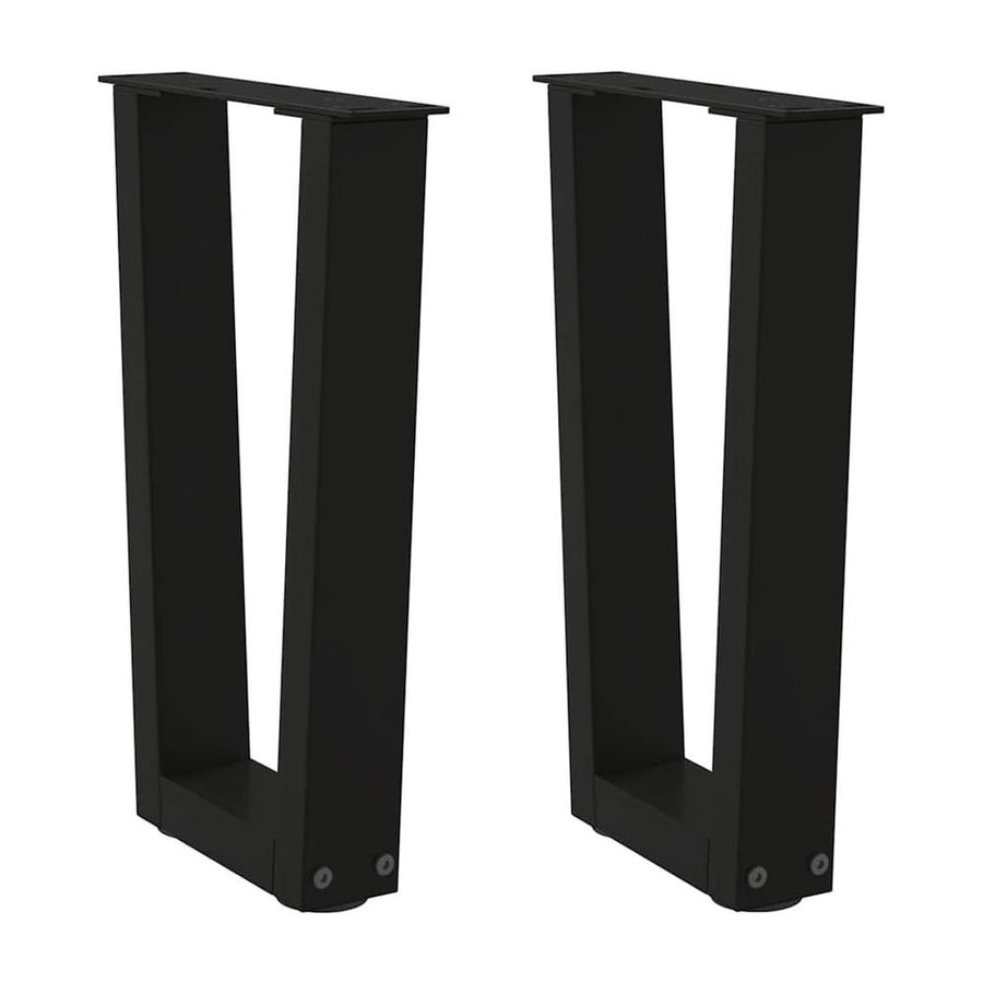 Coffee Table Legs V-Shape 2 pcs Black Steel