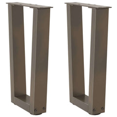 vidaXL Coffee Table Legs V-Shape 2 pcs Natural Steel 28x(42-43.3) cm Steel 1
