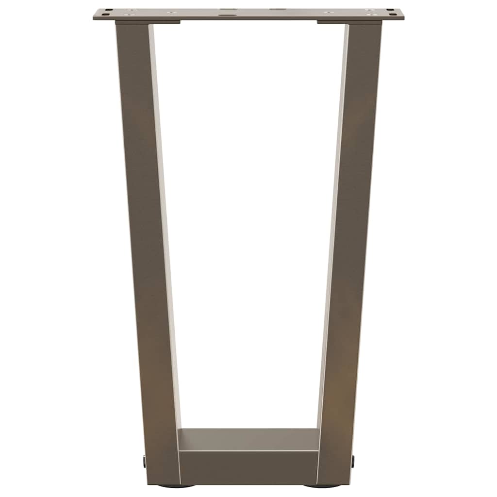 vidaXL Coffee Table Legs V-Shape 2 pcs Natural Steel 28x(42-43.3) cm Steel 5