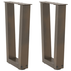 vidaXL Coffee Table Legs V-Shape 2 pcs Natural Steel 38x(42-43.3) cm Steel 1