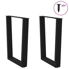 vidaXL Dining Table Legs V-Shape 2 pcs Black 60x(72-73.3) cm Steel 3