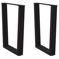 vidaXL Dining Table Legs V-Shape 2 pcs Black 70x(72-73.3) cm Steel 1
