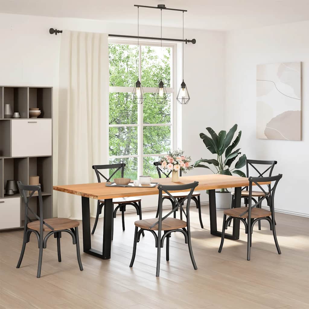 vidaXL Dining Table Legs V-Shape 2 pcs Black 70x(72-73.3) cm Steel 2
