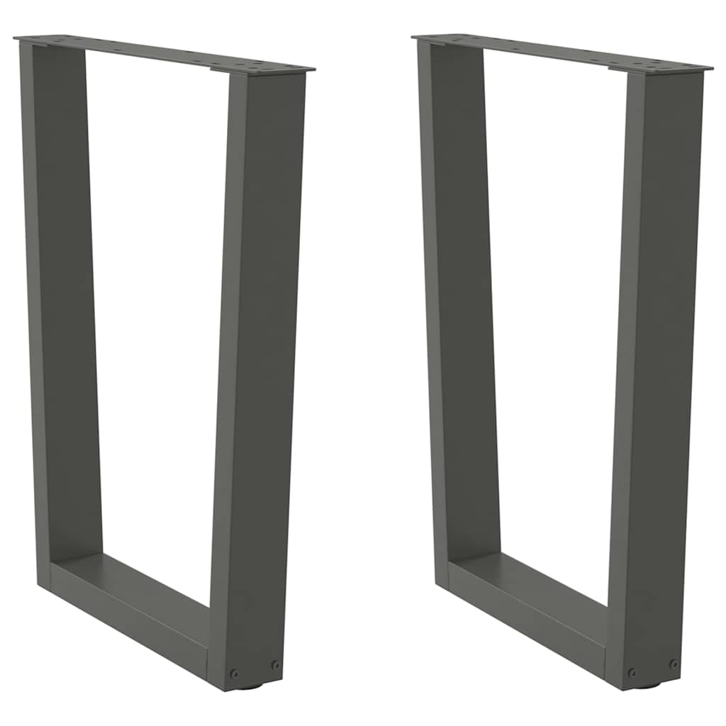 vidaXL Dining Table Legs V-Shape 2 pcs Anthracite 70x(72-73.3) cm Steel 1