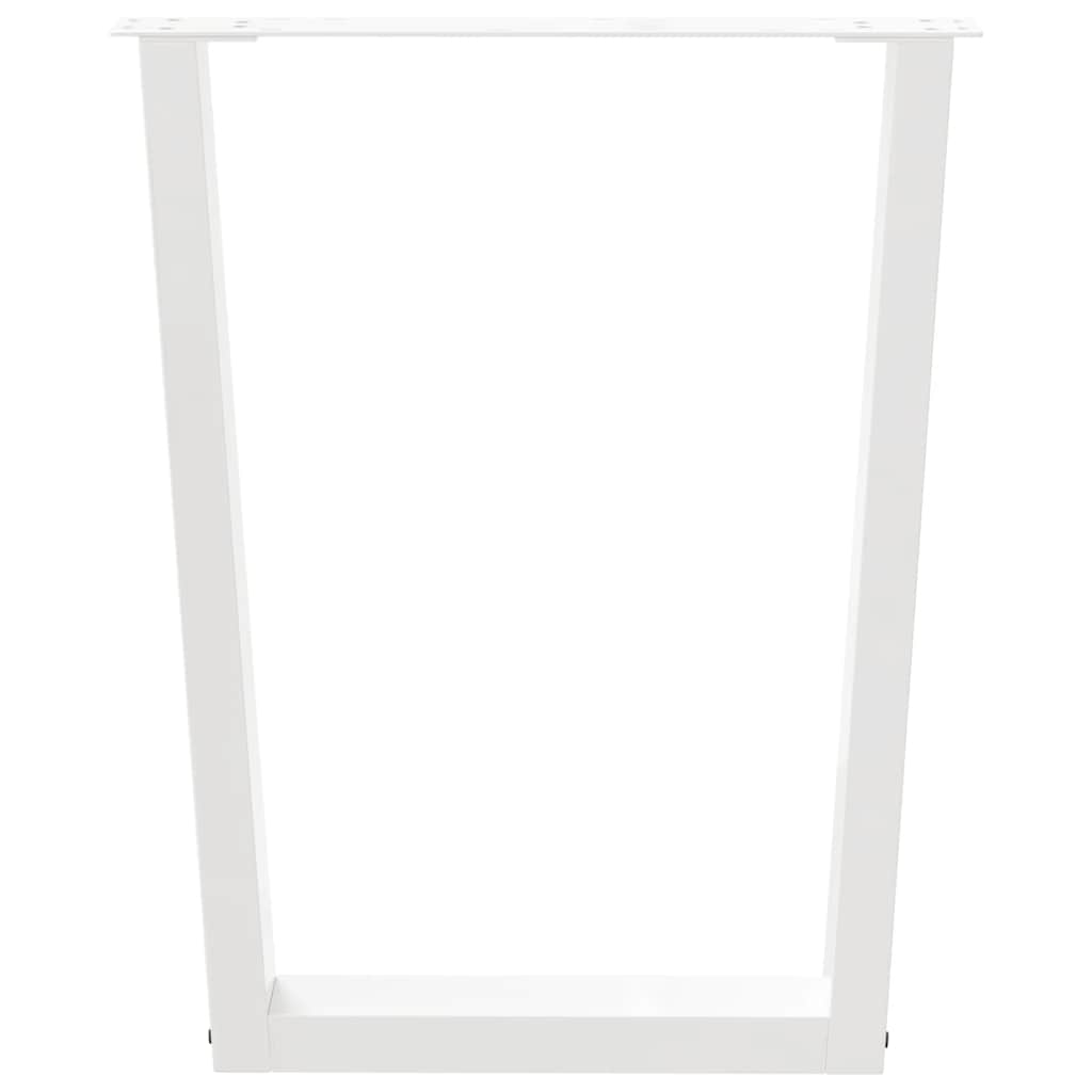 Dining Table Legs V-Shape Steel 3 pcs White 70 x (72-73.3) cm