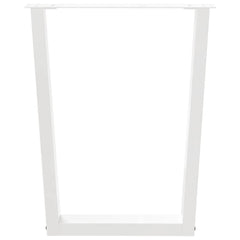 Dining Table Legs V-Shape Steel 3 pcs White 70 x (72-73.3) cm