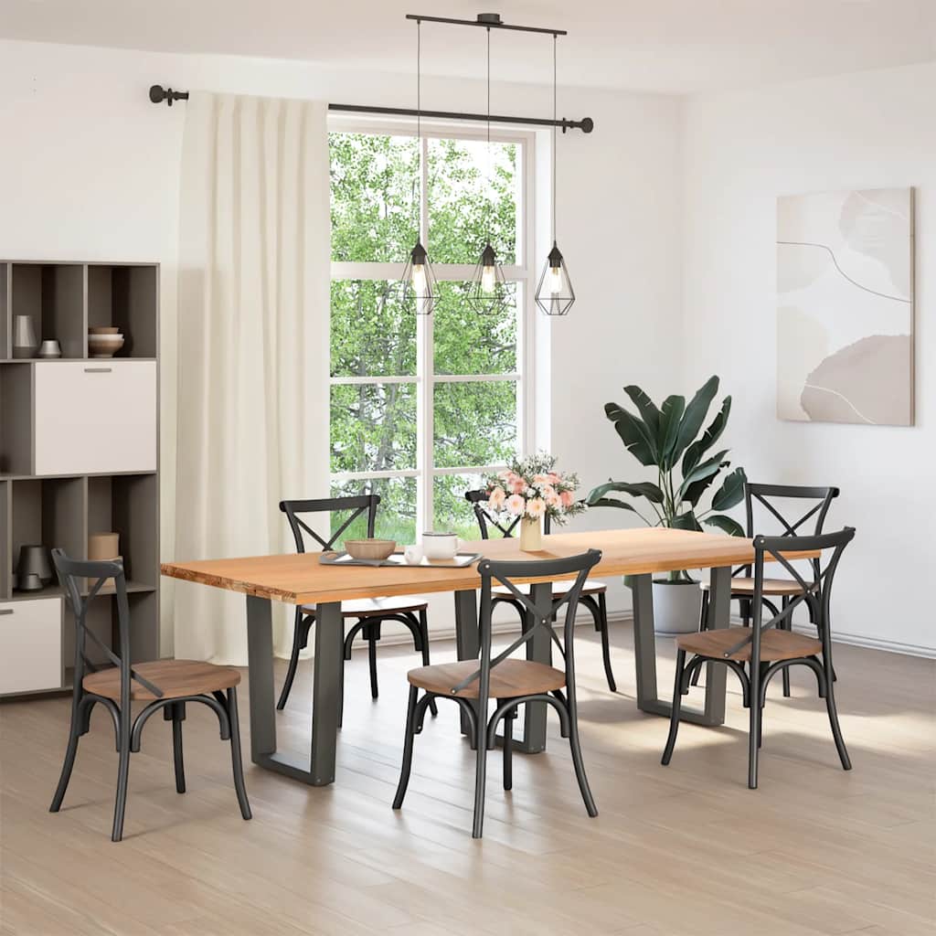 Dining Table Legs V-Shape Steel 3 pcs Anthracite 70 x (72-73.3) cm