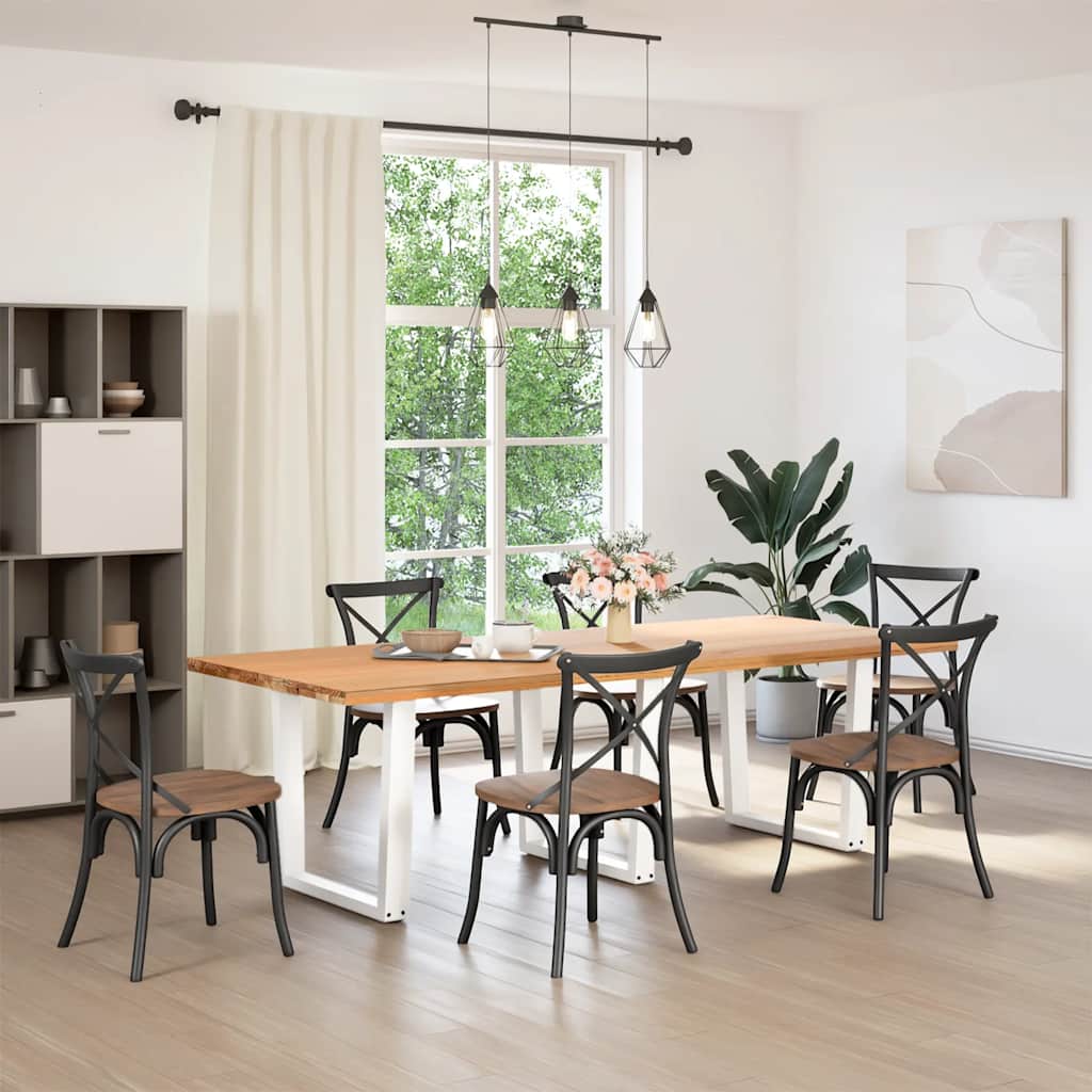 Dining Table Legs V-Shape Steel 3 pcs White 80 x (72-73.3) cm