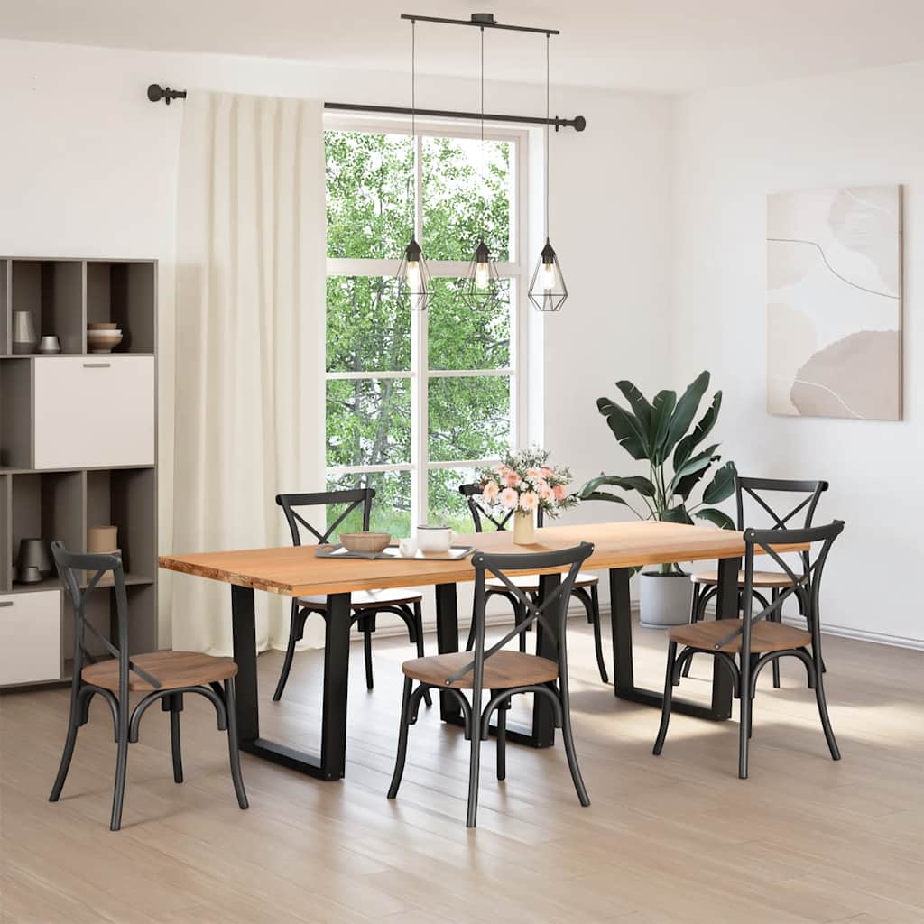 Dining Table Legs V-Shape Steel 3 pcs Black 90 x (72-73.3) cm