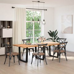 Dining Table Legs V-Shape Steel 3 pcs Black 90 x (72-73.3) cm