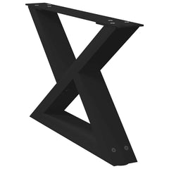 vidaXL Coffee Table Legs 2 pcs Black 50x(30-31.3) cm Steel 4