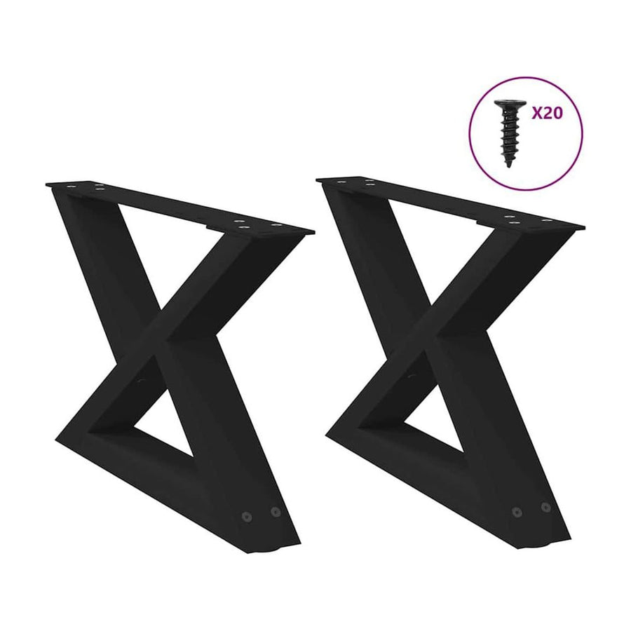 Coffee Table Legs 2 pcs Black