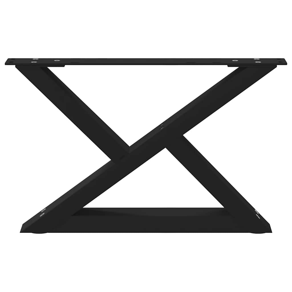 vidaXL Coffee Table Legs 2 pcs Black 60x(30-31.3) cm Steel 5