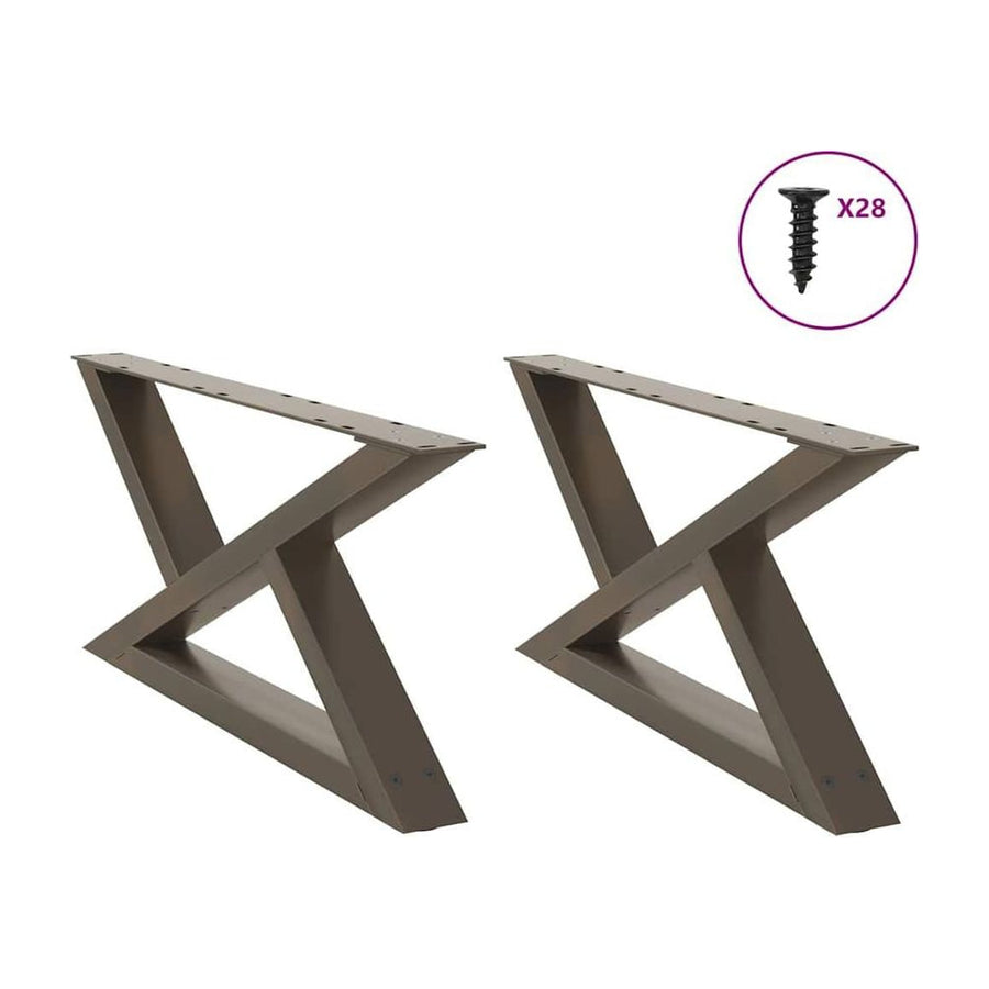 Coffee Table Legs 2 pcs Natural Steel
