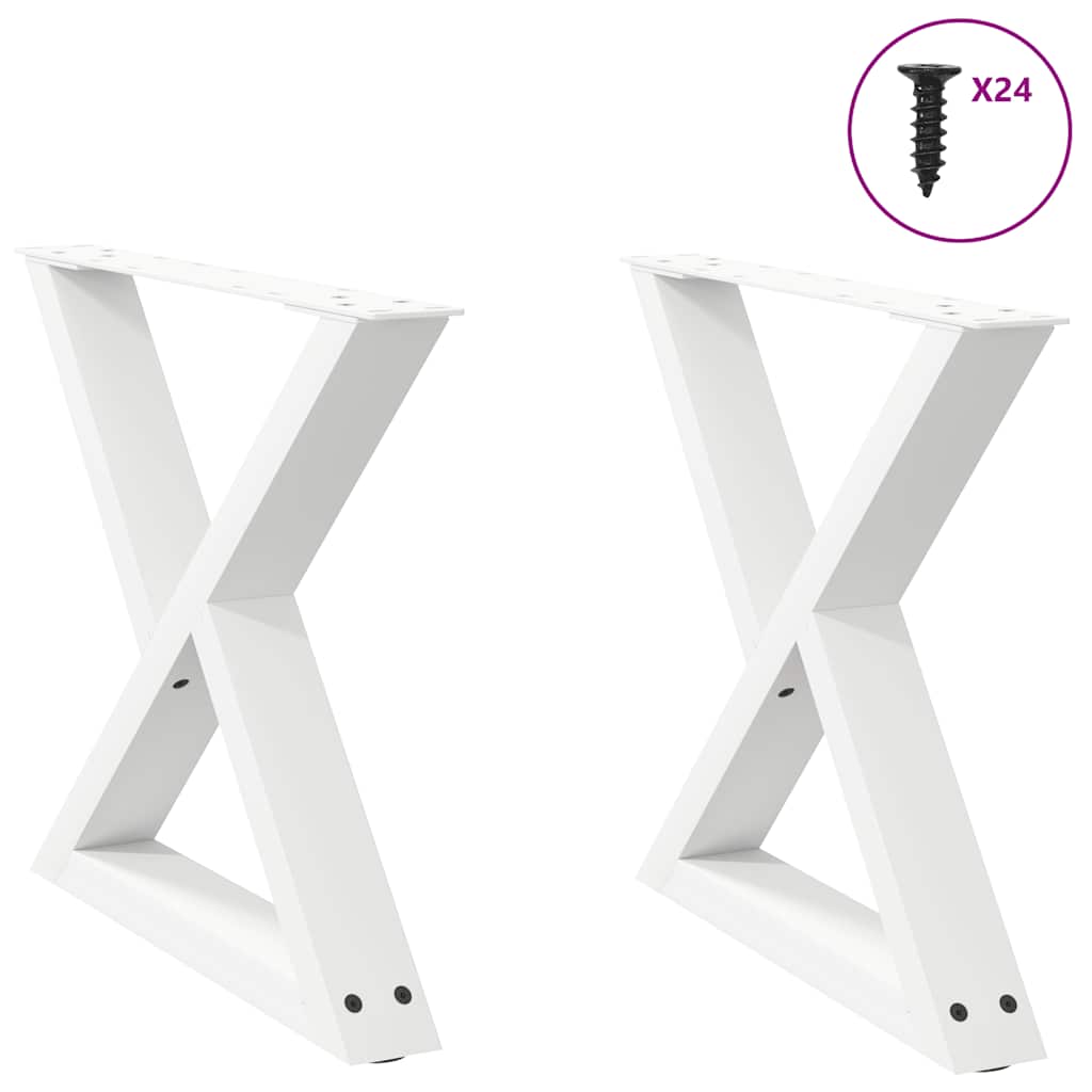 vidaXL Coffee Table Legs 2 pcs White 50x(42-43.3) cm Steel 1