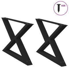 vidaXL Coffee Table Legs 2 pcs Black 70x(42-43.3) cm Steel 1