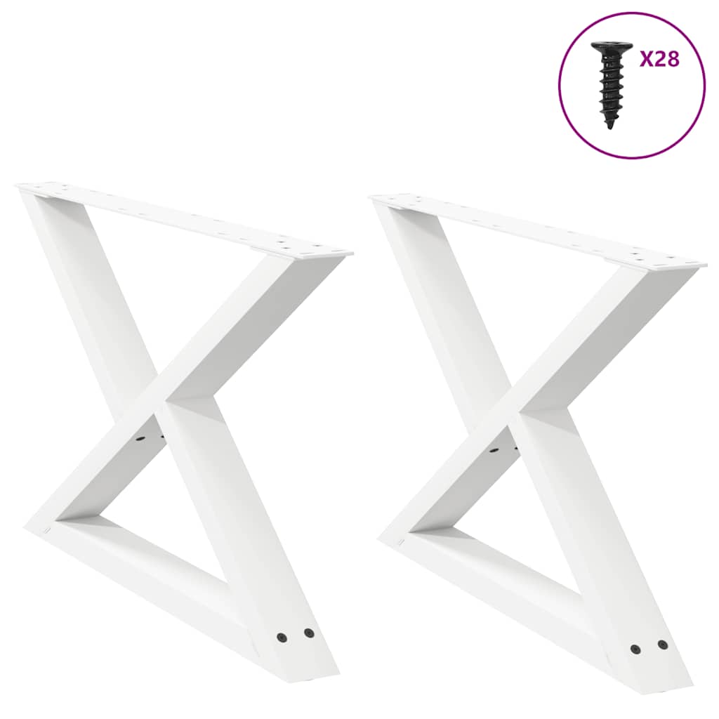 vidaXL Coffee Table Legs 2 pcs White 70x(42-43.3) cm Steel 1