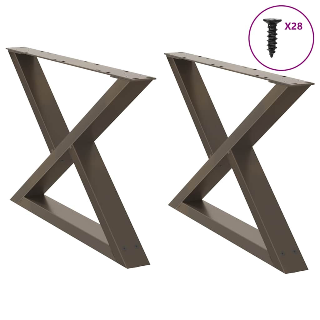 vidaXL Coffee Table Legs 2 pcs Natural Steel 70x(42-43.3) cm Steel 1