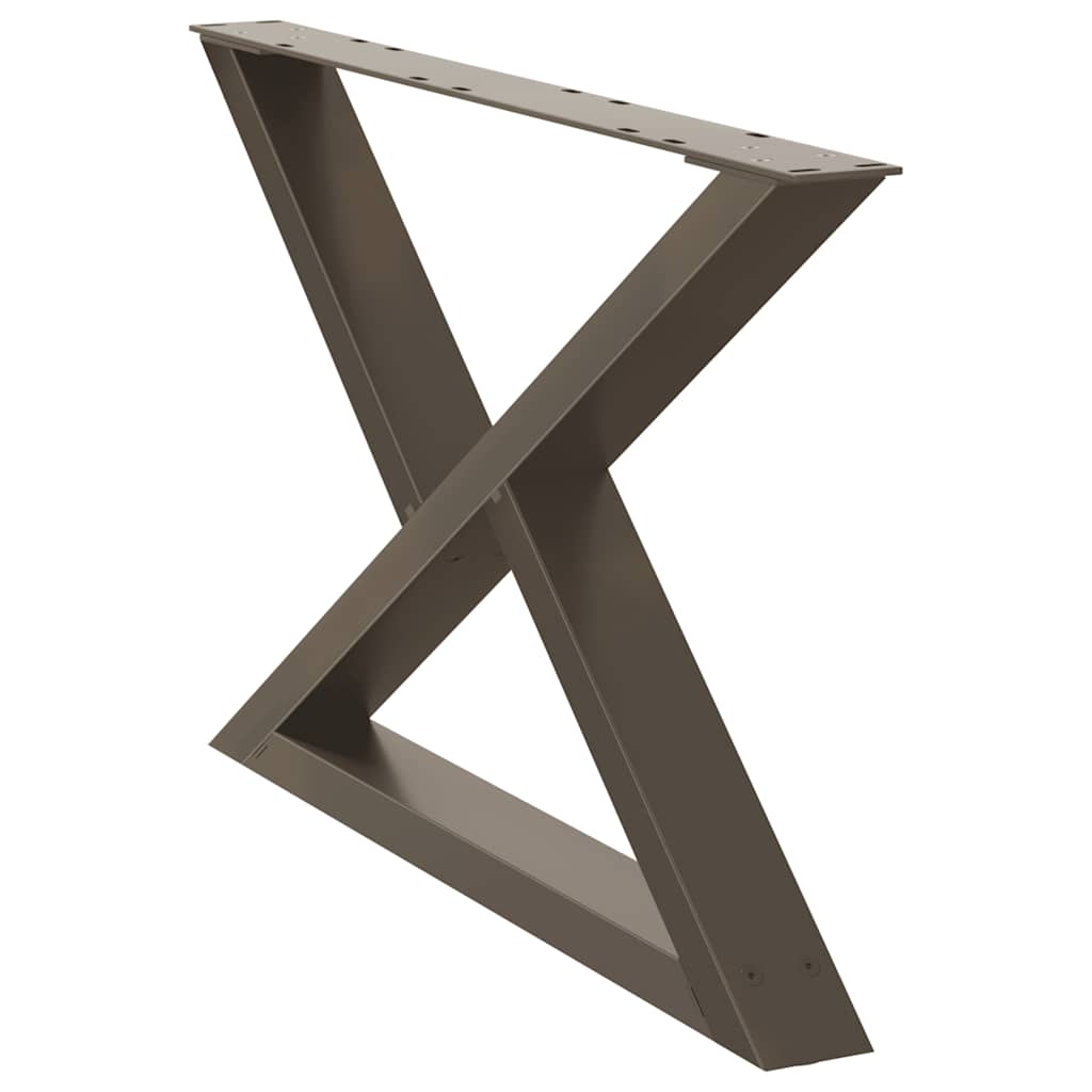 vidaXL Coffee Table Legs 2 pcs Natural Steel 70x(42-43.3) cm Steel 4