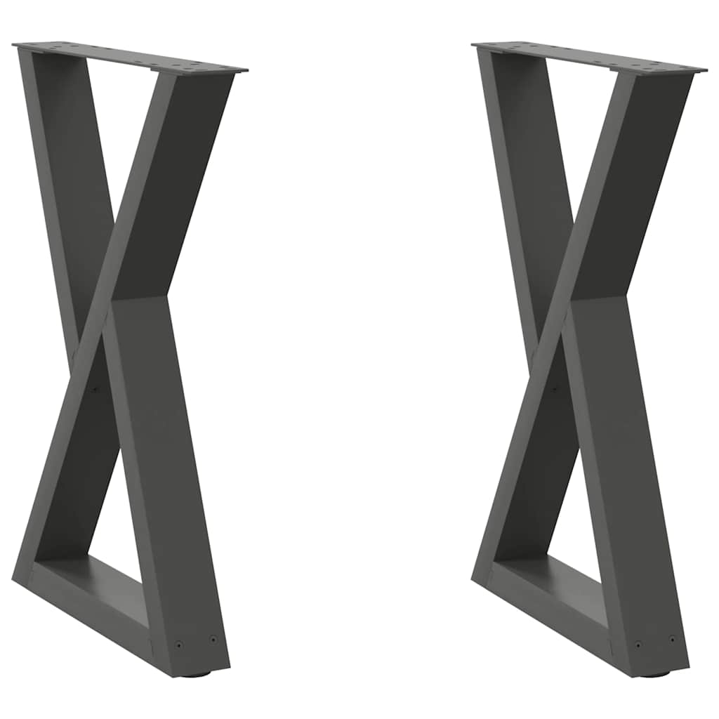 Coffee Table Legs 2 pcs 30x(30-31.3) Steel Anthracite 60 x (72-73.3) cm
