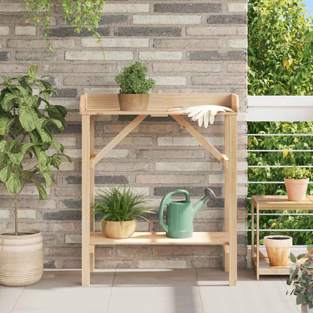 vidaXL Potting Table Natural 75 x 40 x 90 cm Solid pine wood 1