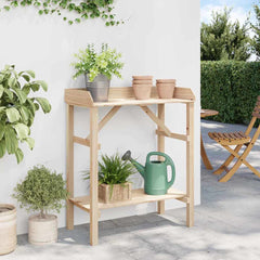 vidaXL Potting Table Natural 75 x 40 x 90 cm Solid pine wood 4