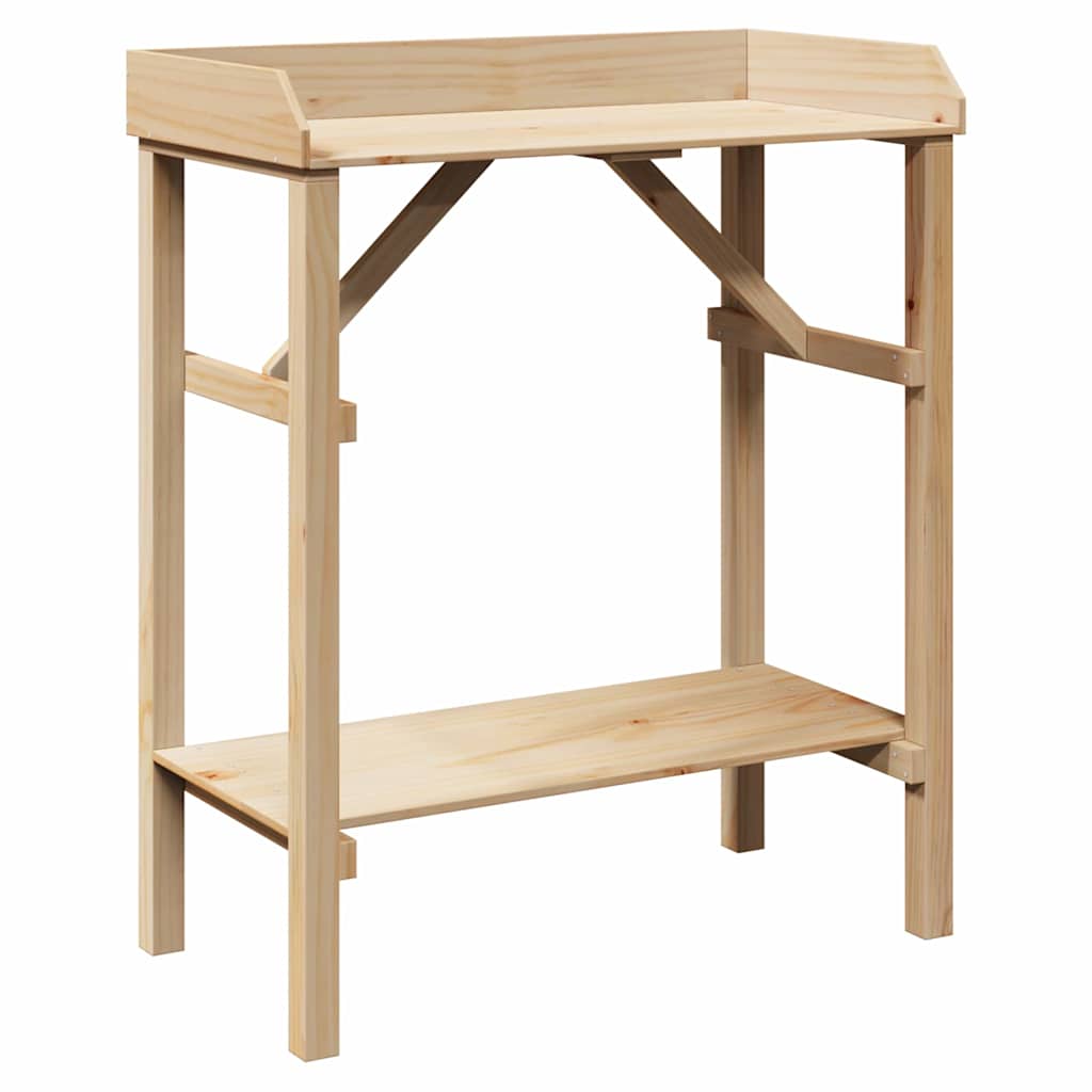 vidaXL Potting Table Natural 75 x 40 x 90 cm Solid pine wood 2