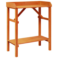 vidaXL Potting Table with Shelf Brown 75 x 40 x 90 cm Solid Pine Wood 2