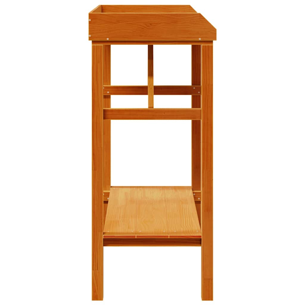 vidaXL Potting Table with Shelf Brown 75 x 40 x 90 cm Solid Pine Wood 6