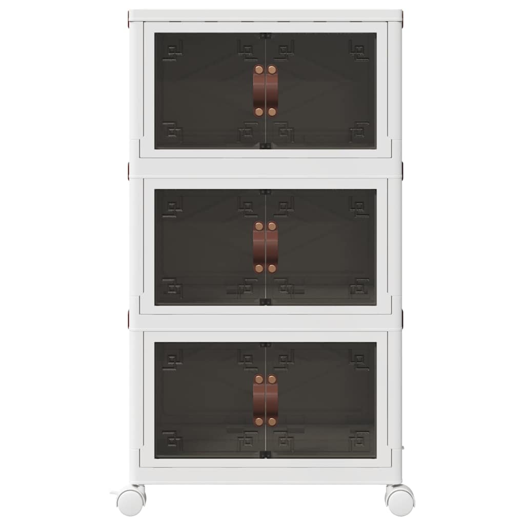 vidaXL Stackable Storage Box with Wheels 3-Tier 28 L 48.5x29.5x86 cm 4