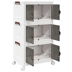 vidaXL Stackable Storage Box with Wheels 3-Tier 28 L 48.5x29.5x86 cm 5