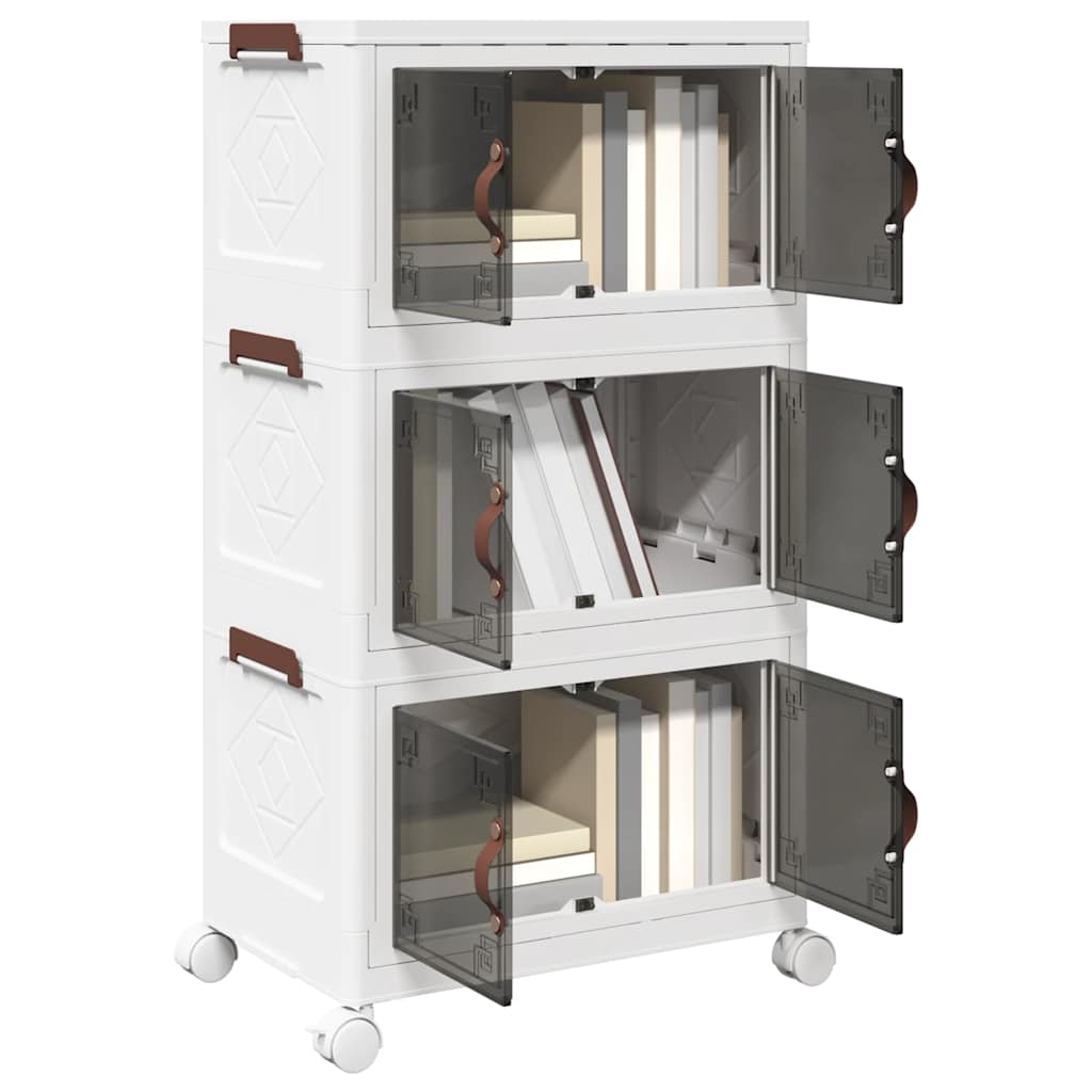 vidaXL Stackable Storage Box with Wheels 3-Tier 28 L 48.5x29.5x86 cm 1