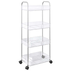 vidaXL Storage Trolley 4-Tier Transparent 37x28x95 cm Acrylic 2