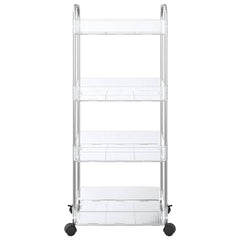 vidaXL Storage Trolley 4-Tier Transparent 37x28x95 cm Acrylic 4