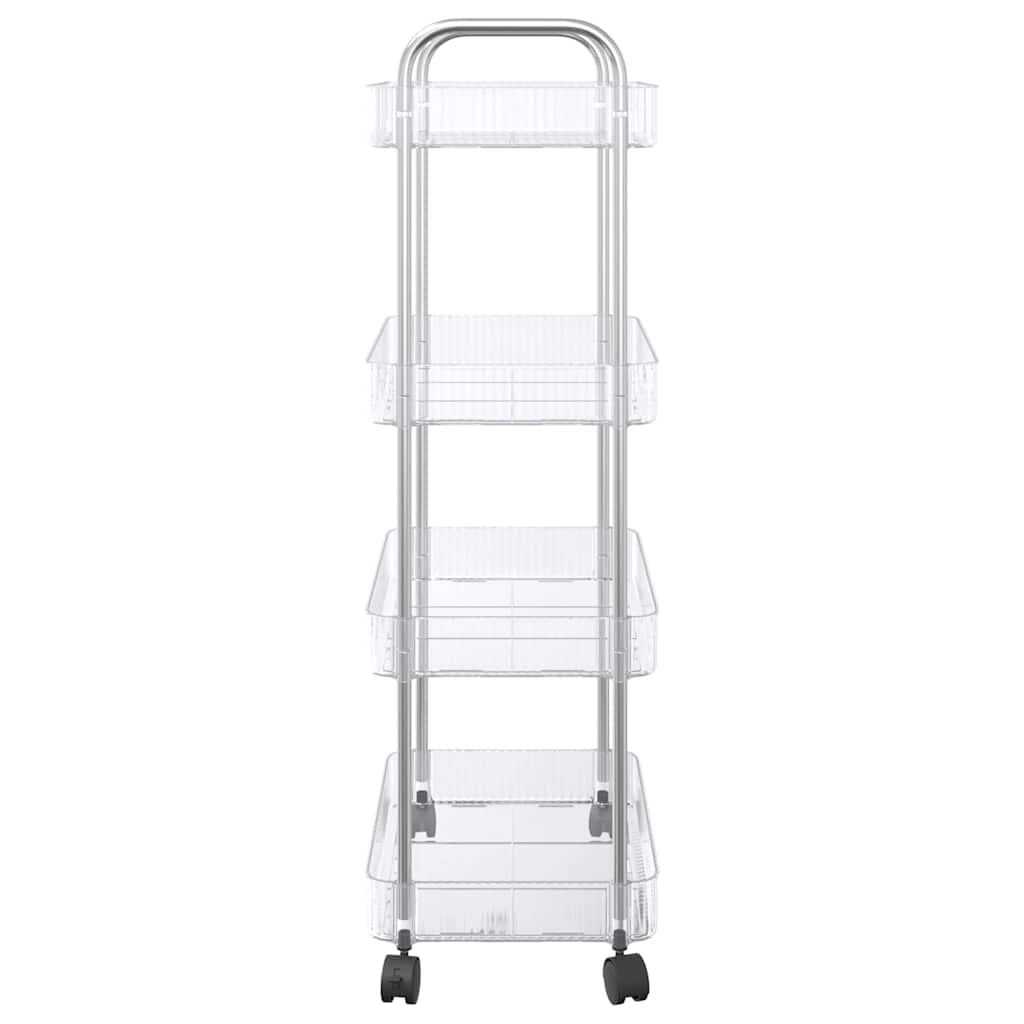 vidaXL Storage Trolley 4-Tier Transparent 37x28x95 cm Acrylic 6