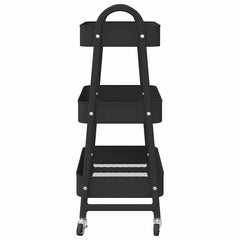 vidaXL Storage Trolley 3-Tier Black 42x41.5x77 cm Steel 5