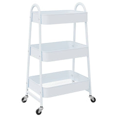 vidaXL Storage Trolley 3-Tier White 42x41.5x77 cm Steel 2