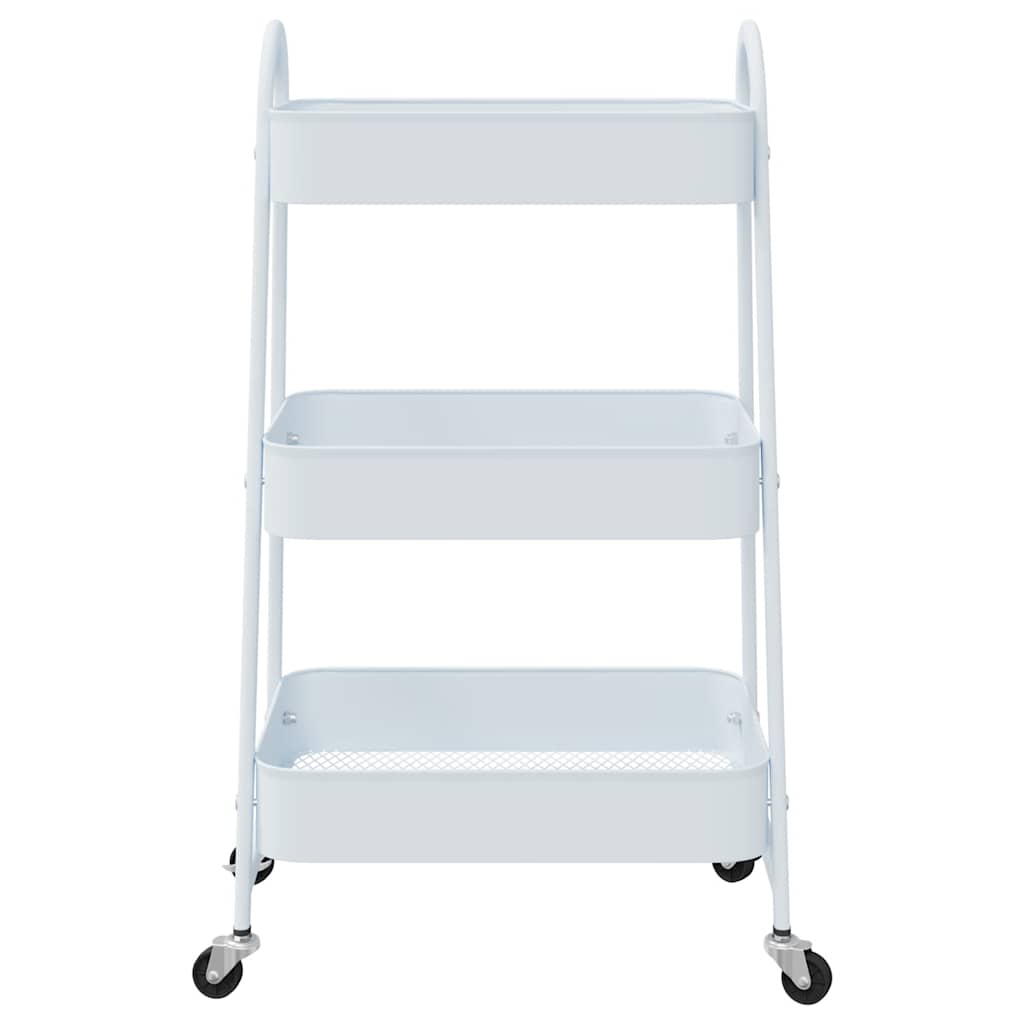 vidaXL Storage Trolley 3-Tier White 42x41.5x77 cm Steel 4