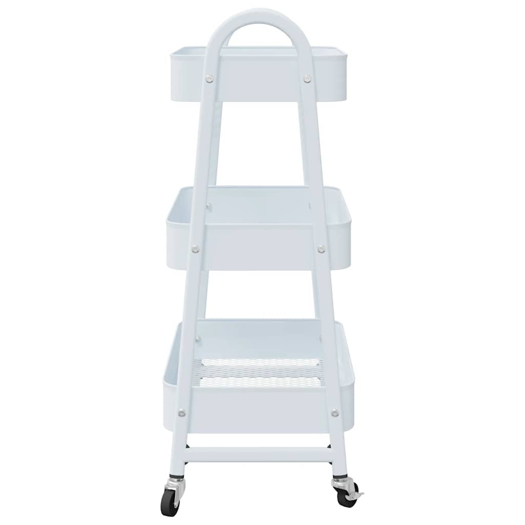 vidaXL Storage Trolley 3-Tier White 42x41.5x77 cm Steel 5