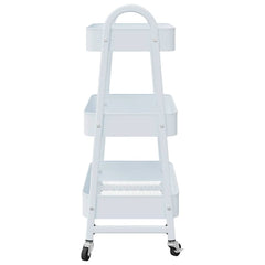 vidaXL Storage Trolley 3-Tier White 42x41.5x77 cm Steel 5