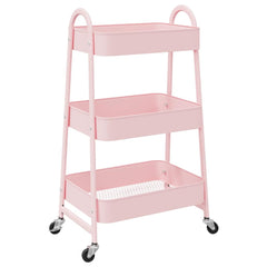 vidaXL Storage Trolley 3-Tier Pink 42x41.5x77 cm Steel 2