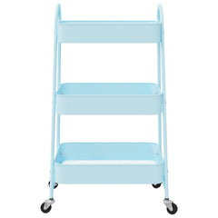 vidaXL Storage Trolley 3-Tier Blue 42x41.5x77 cm Steel 4